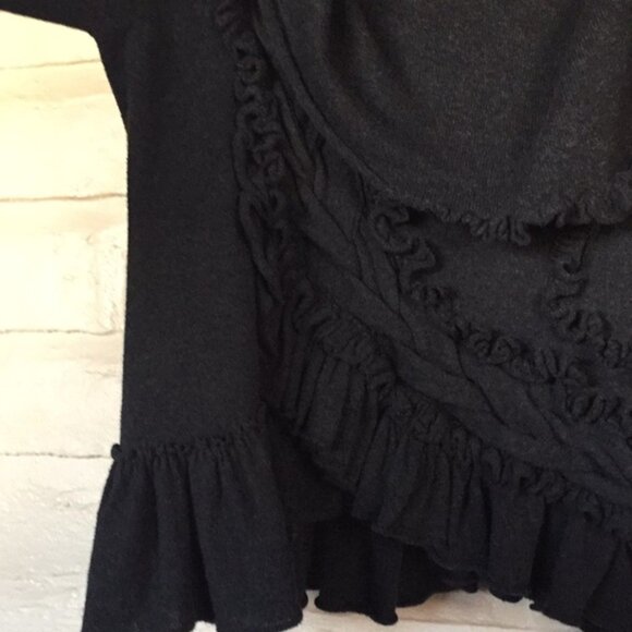 Anthropologie (S) Guinevere Dark Gray Cotton/Cashmere Sweeping Thrills Sweater - Picture 5 of 10